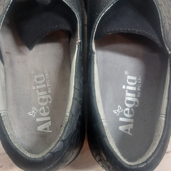 Alegria by PG Lite Slip Resistant Leather Black Lace Up Clog Heel Size 37 or 7 - Picture 13 of 14